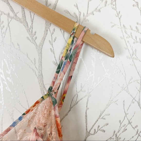 VINTAGE Victoria’s Secret Gold Label Multi Floral Print Slip Dress Lace - Picture 9 of 13